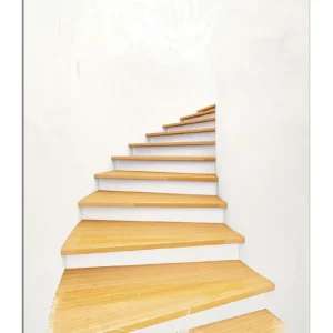 Preisknaller Holzbild Wendeltreppe aus hellem Holz 50 x 50 cm