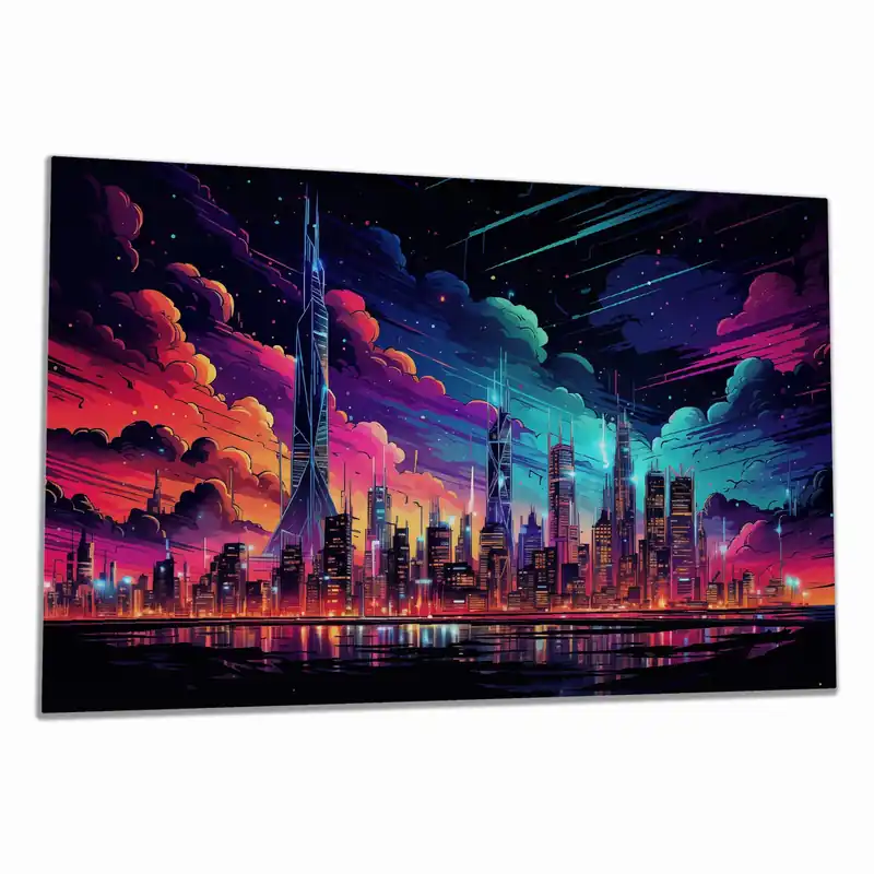 Zertifiziert Herdabdeckplatte Skyline im Abendlicht Breite 90 cm x Höhe 52 cm. 1-teilig, 13 mm hohe Noppen