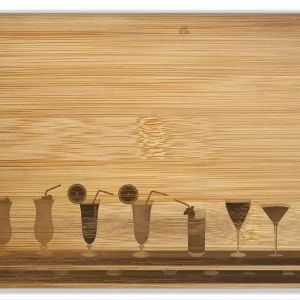 Zertifiziert Schneidebrettchen aus Holz Schnapsregal mit vielen bunten Flaschen 1 Stück, 22 x 14 cm