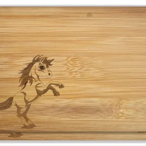 Zertifiziert Schneidebrettchen aus Holz Einhorn vor einem Regenbogen 1 Stück, 22 x 14 cm