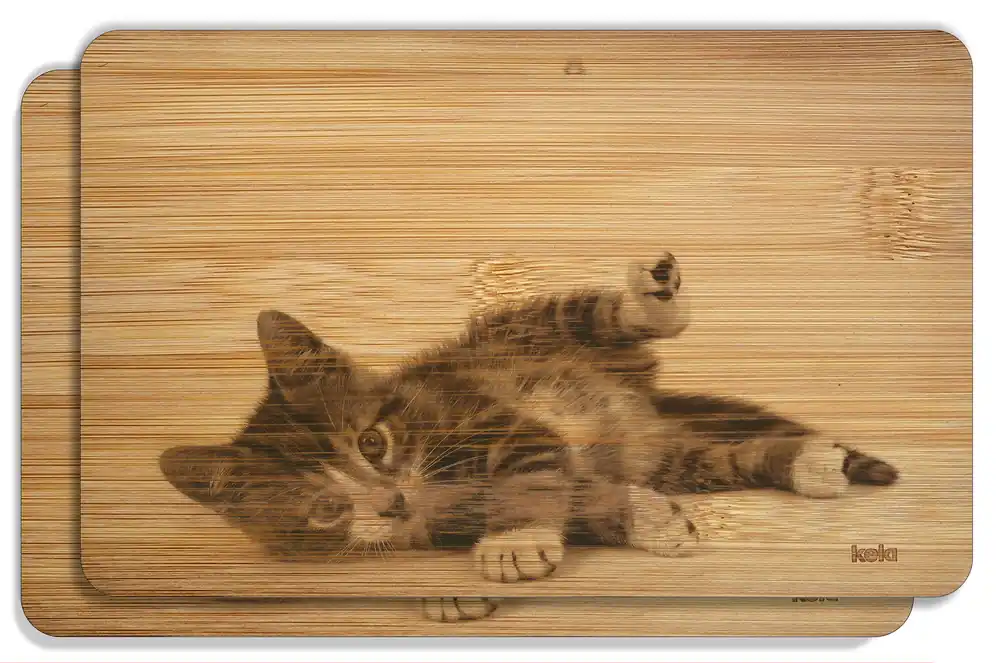 Schneidebrettchen aus Holz Süße Katze mit großen Augen 4 Stück, 22 x 14 cm Bestseller