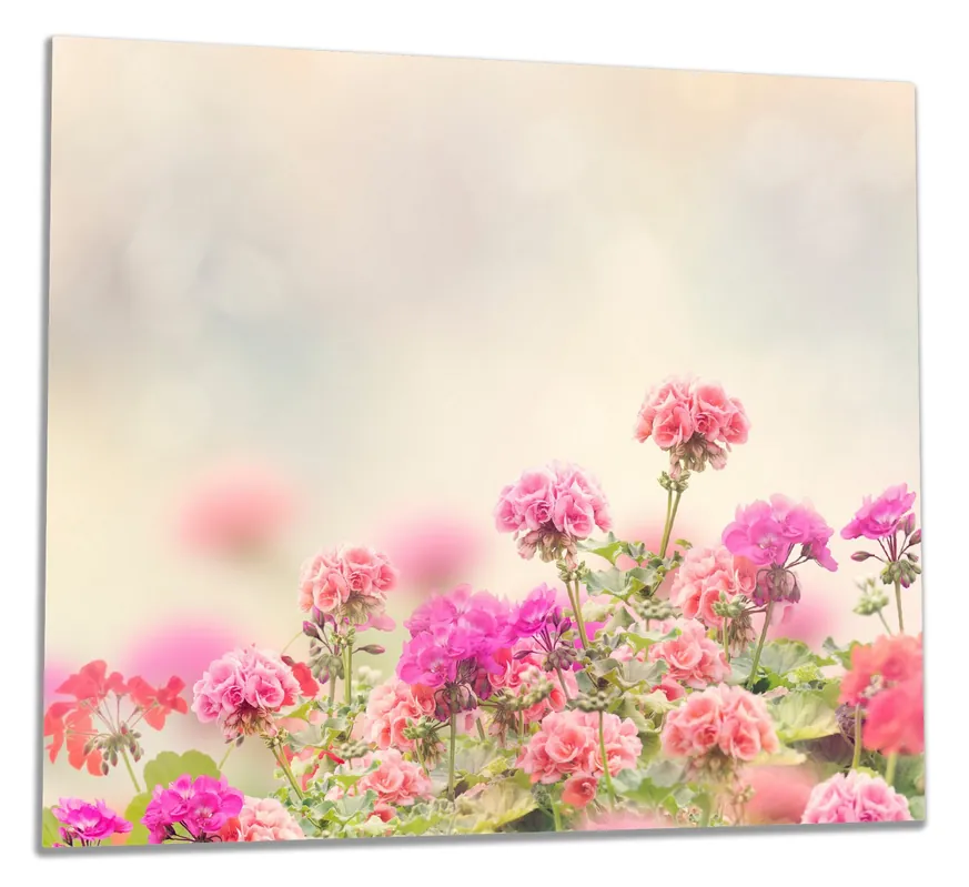Nur Für Kurze Zeit Herdabdeckplatte Zarte Blüten in Rosa Breite 90 cm x Höhe 52 cm. 3-teilig, 13 mm hohe Noppen