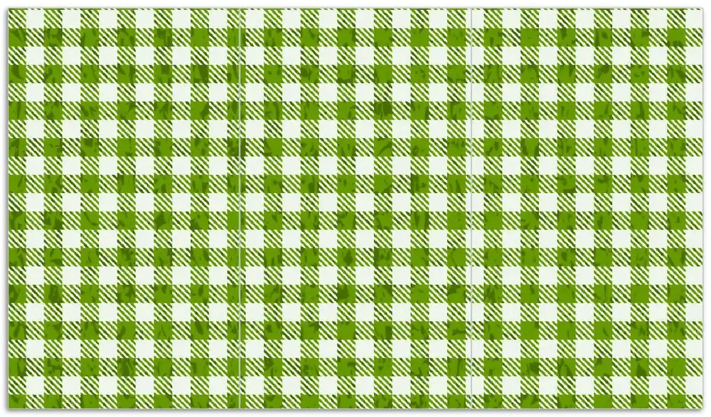 Herdabdeckplatte Muster einer Tischdecke in grün und weiß kariert Breite 52 cm x Höhe 60 cm. 1-teilig, 5 mm hohe Noppen Top-Preis