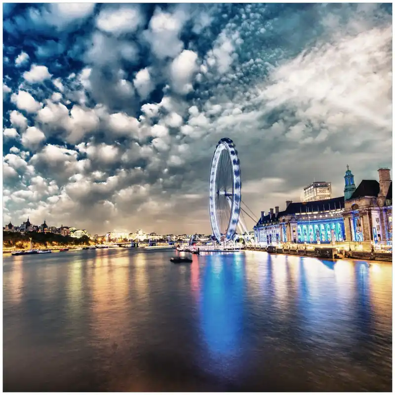 Zertifiziert Memoboard Nächtliches Lichterspiel 50 x 50 cm, aus Glas