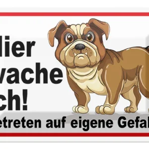 Zertifiziert Metallbild Blechschild Hinweis 30x20cm Hier wache ich Hunde 20 x 30 cm