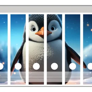 Zertifiziert Ordnerrücken Sticker Eisbewohner im Winterwunderland für breite Ordner, 6 Sticker