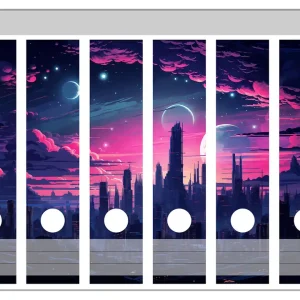 Zertifiziert Ordnerrücken Sticker Galaxie in der Abenddämmerung für breite Ordner, 6 Sticker