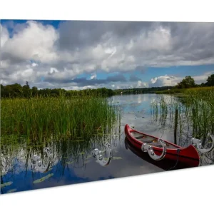 Angebot Schlüsselbrett Rotes Kanu am See