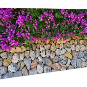 Schlüsselbrett Mauer mit pinken Blüten Zertifiziert
