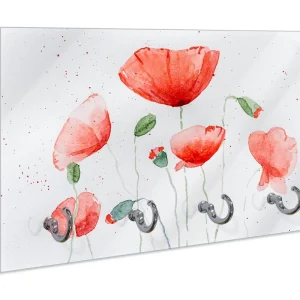 Garantierte Lieferung Schlüsselbrett Mohnblumen in Aquarell