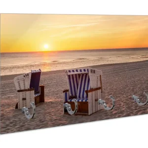 Schlüsselbrett Strandkörbe im Sonnenuntergang Kostenloser Rückversand