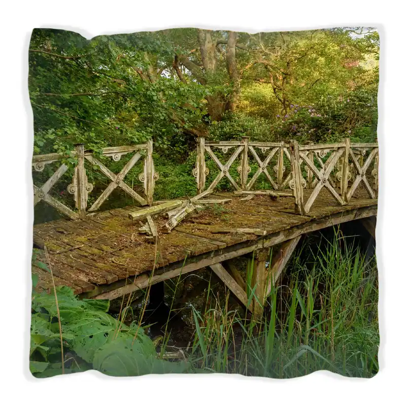Kissen Verwunschene Brücke 40 x 40 cm, weiß Schneller Versand