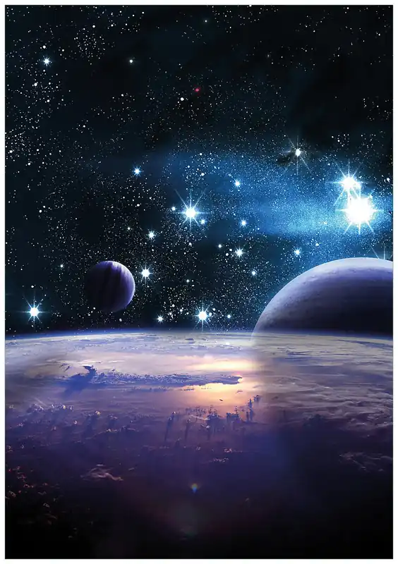 Bestseller Poster Planeten im Weltall 70 x 100 cm, mit schwarzem Aluminiumrahmen