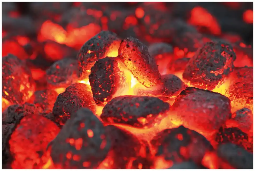Garantierte Lieferung Selbstklebendes Poster Glühende Kohlen im Kamin 100 x 150 cm