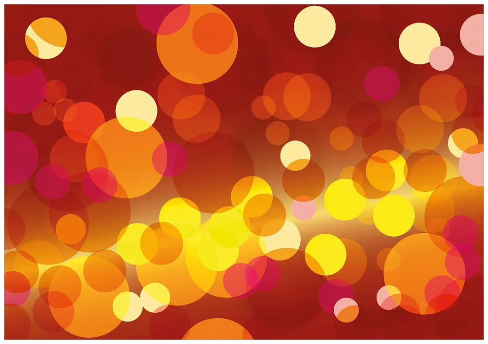 Beliebt Selbstklebendes Poster Rote gelbe und orange Kreise - harmonisches Muster 70 x 100 cm