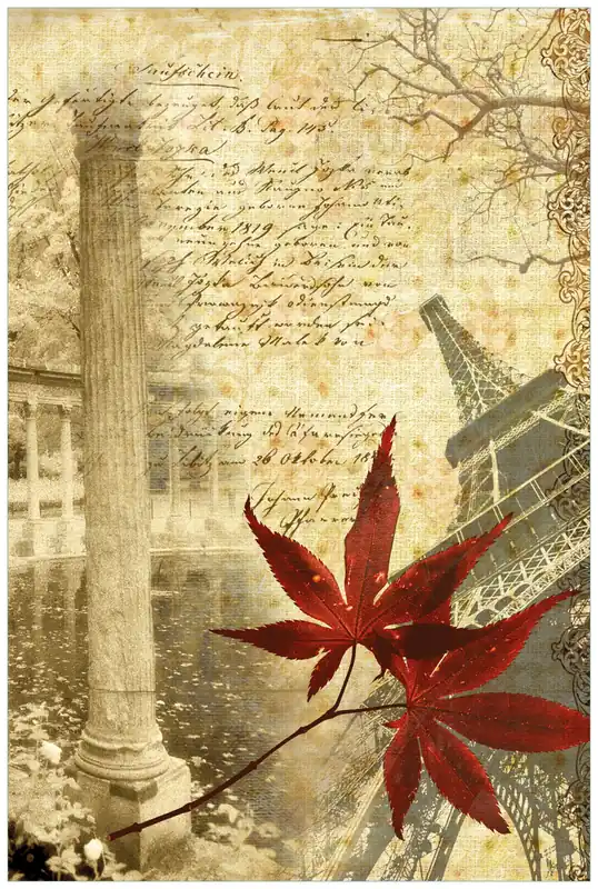 Jetzt Kaufen Selbstklebendes Poster Paris Design - Eiffelturm im Herbst 61 x 91,5 cm