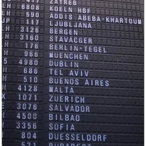 Beliebt Selbstklebendes Poster Flughafen Abflugtafel 70 x 100 cm