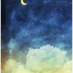 Begrenztes Angebot Selbstklebendes Poster Wolkenhimmel mit Mond und Sternen 50 x 125 cm