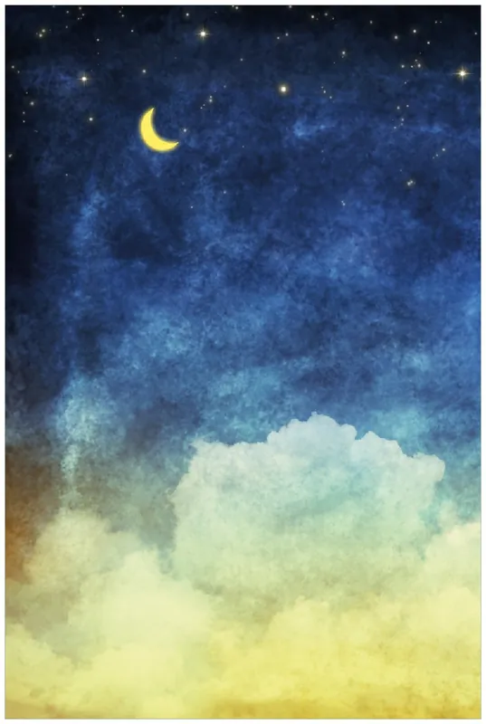 Top-Angebot Selbstklebendes Poster Wolkenhimmel mit Mond und Sternen 61 x 91,5 cm