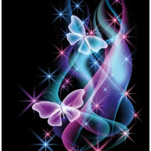 Letzte Chance Selbstklebendes Poster Schmetterlinge in bunten, strahlenden Farben 50 x 125 cm