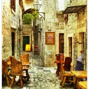 Abverkauf Selbstklebendes Poster Italienische kleine Gasse 70 x 100 cm