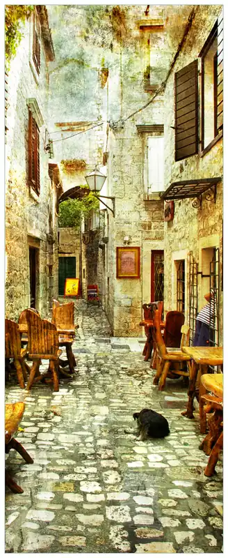 Abverkauf Selbstklebendes Poster Italienische kleine Gasse 70 x 100 cm