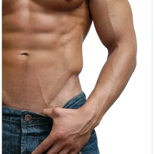 Sonderangebot Selbstklebendes Poster Halbnackter Mann mit Jeans 80 x 200 cm