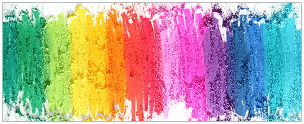 Top-Preis Selbstklebendes Poster Regenbogenstreifen auf weißem Hintergrund - Bunter Anstrich 80 x 200 cm