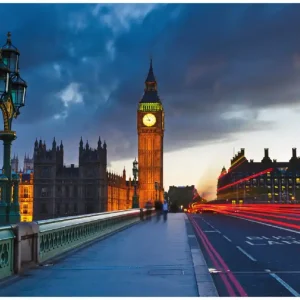 Direktkauf Selbstklebendes Poster London- Big Ben bei Nacht 61 x 91,5 cm