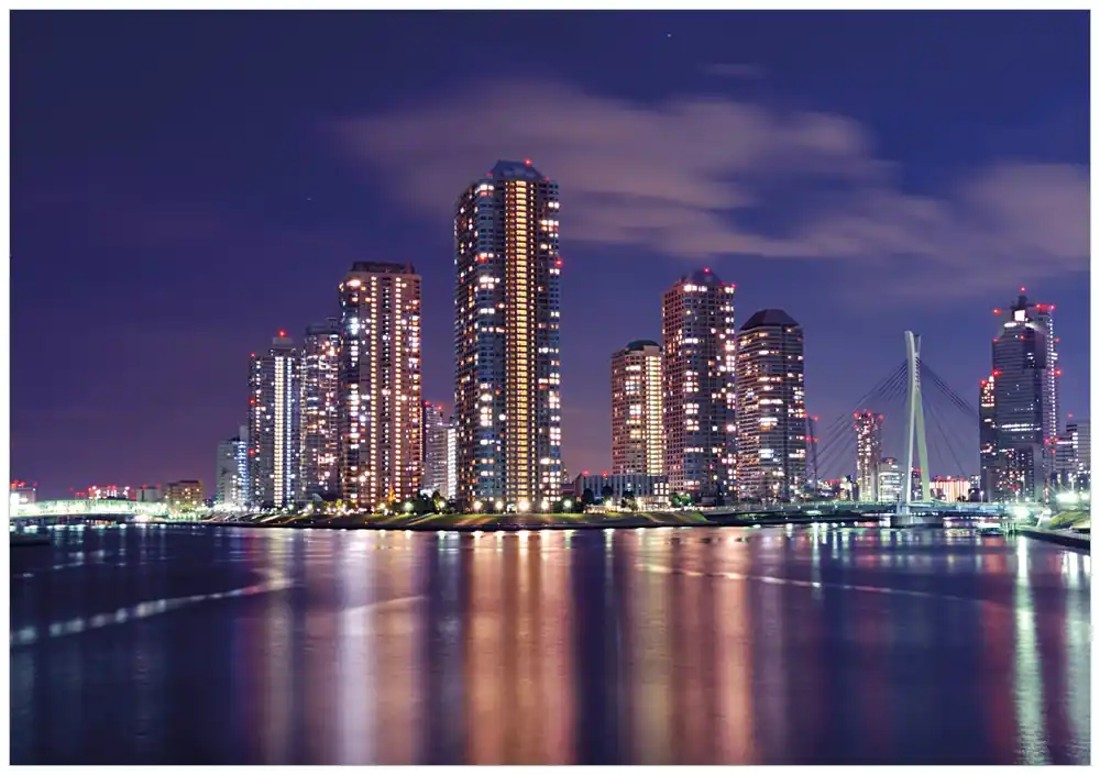 Direkt Vom Hersteller Selbstklebendes Poster Tokyo- Skyline bei Nacht 50 x 125 cm