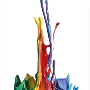 Angebot Selbstklebendes Poster Farbklecks von links - Bunte Farben auf Abwegen 100 x 150 cm