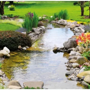 Angebot Selbstklebendes Poster Blumen am Teich 100 x 150 cm