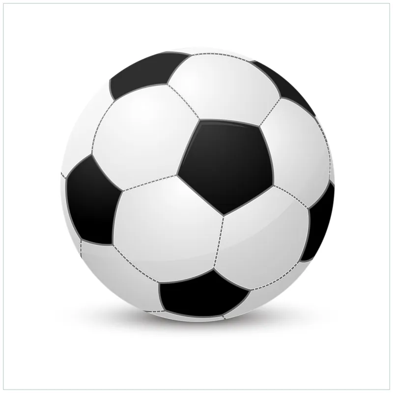 Zertifiziert Glasunterlage Fußball klassisch vor weißem Hintergrund 55 x 55 cm