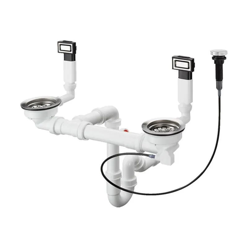 hansgrohe D15-11 Automatische Ab- und Überlaufgarnitur für Doppelbecken für hansgrohe Edelstahlspülen Sonderaktion