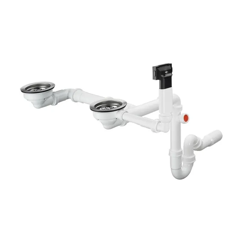 hansgrohe D17-10 Manuelle Ab- und Überlaufgarnitur für Doppelbecken für hansgrohe Granitspülen Markenprodukt