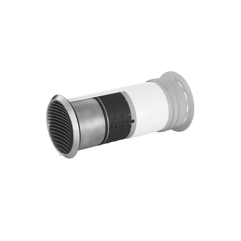 Neue Ware Naber COMPAIR System Ø 150 Prime P-Turbo 150 Mauerkasten, innen Rundrohr-Anschluss, Jalousie Edelstahl